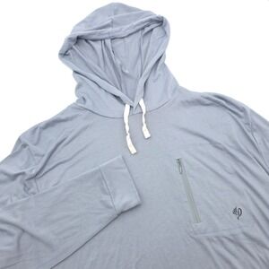 Duck Camp Mens Bamboo Hoodie XL Gray Long Sleeve Pullover Zip Pocket Lightweight